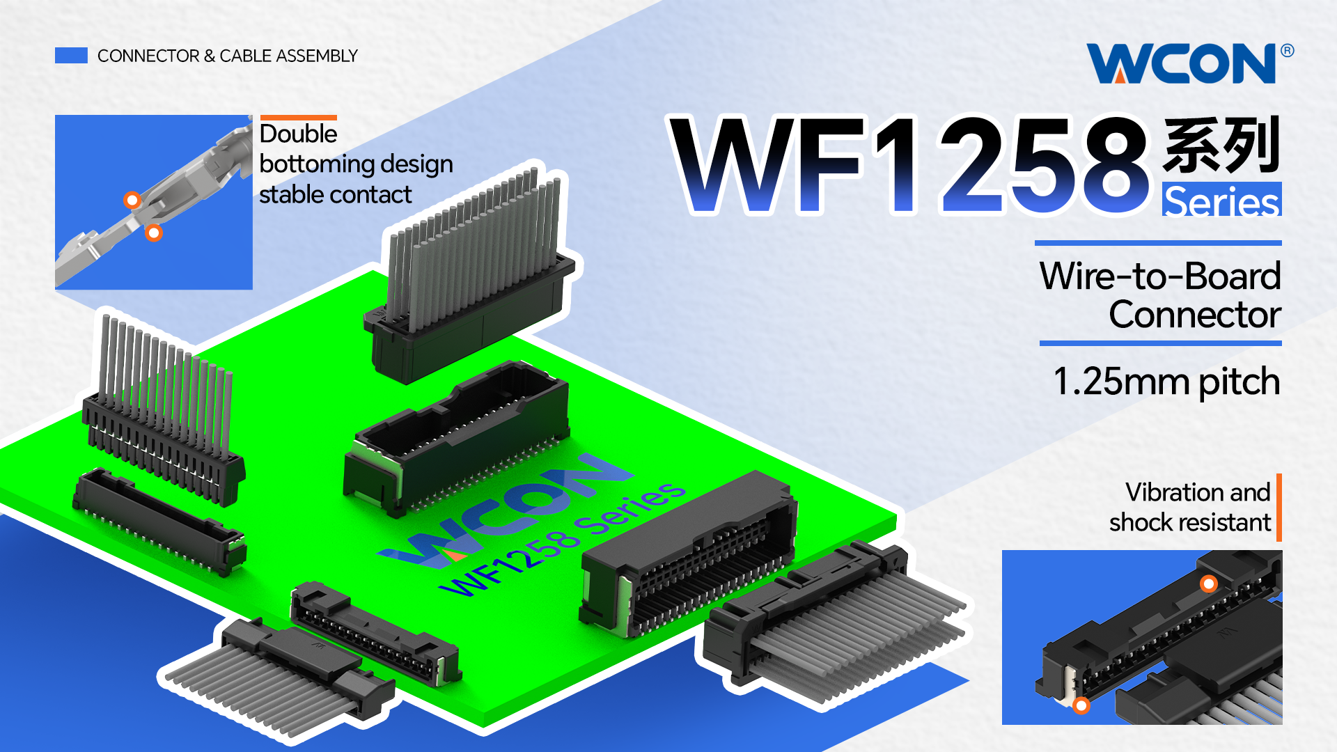 Conectores automotrices de la serie WF1258 | Soluciones de cable a placa de alta densidad de paso de 1,25 mm, que potencian el diseño de la electrónica automotriz